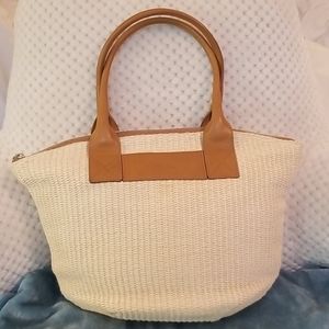 😘 FLASH SALE!❤ Furla Straw Bag W/Leather Accents